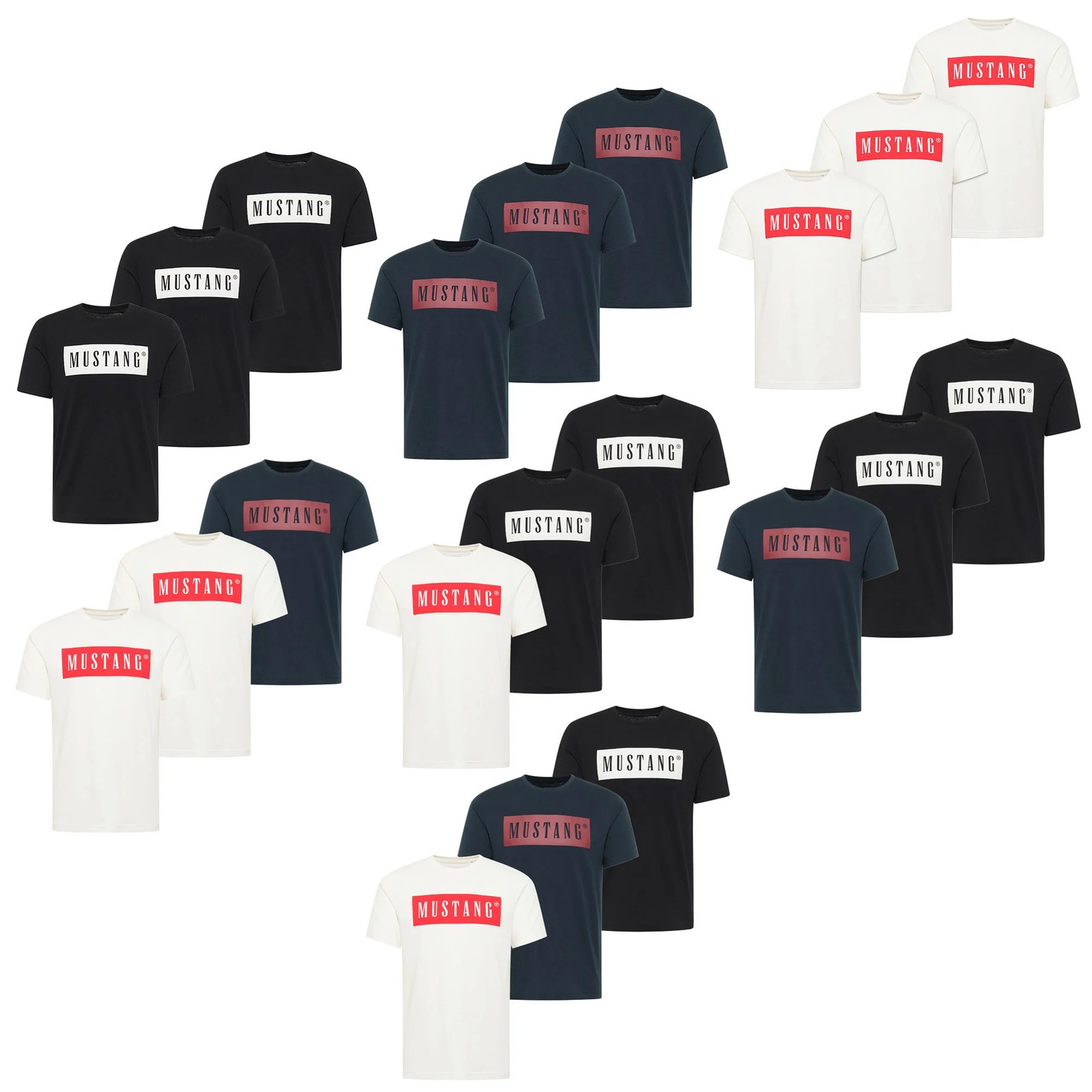 Mustang Men’s 3er Pack – Austin, Big Logo, Bio Cotton, Single Per