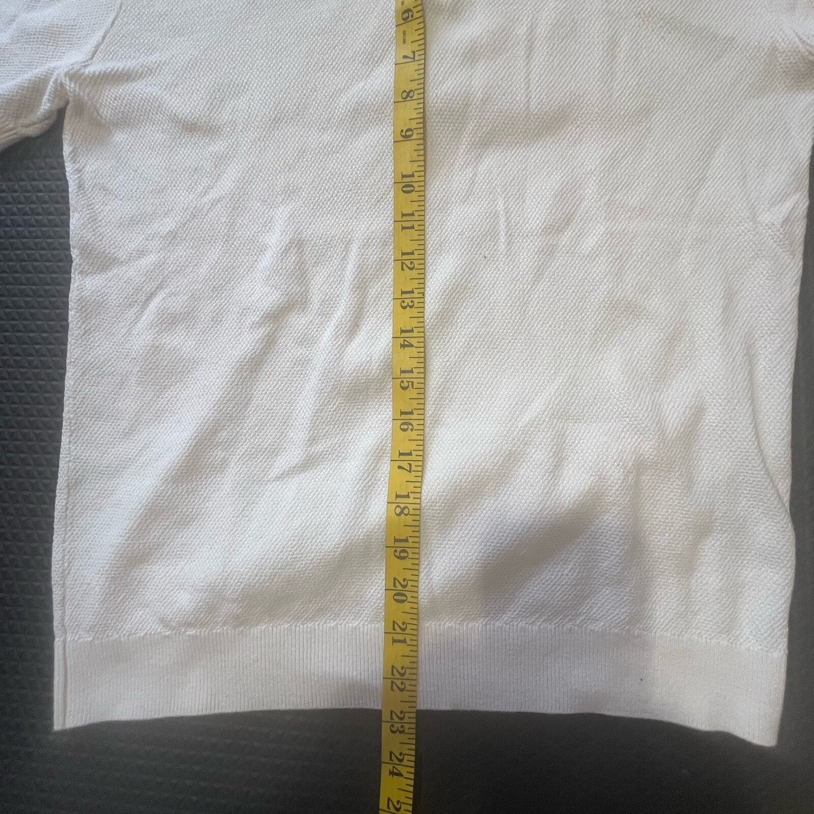 H&M Regular Fit Ribbed Ivory Polo Shirt Size Small NWOT gallery