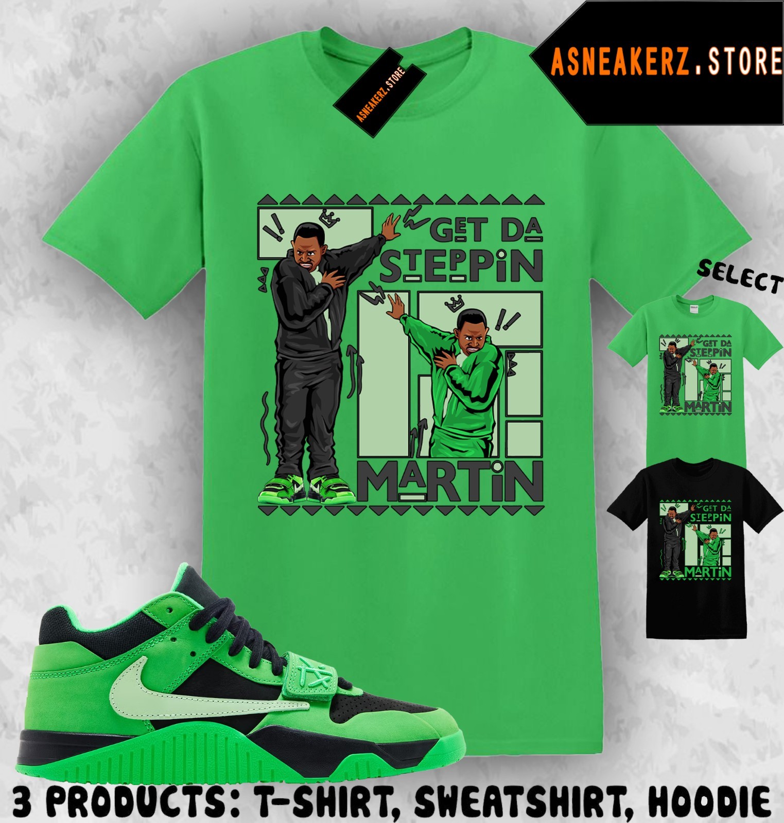 Shirt Match Jumpman Jack Green Spark Sneaker Matching Tee Get Tah Steppin Martin gallery