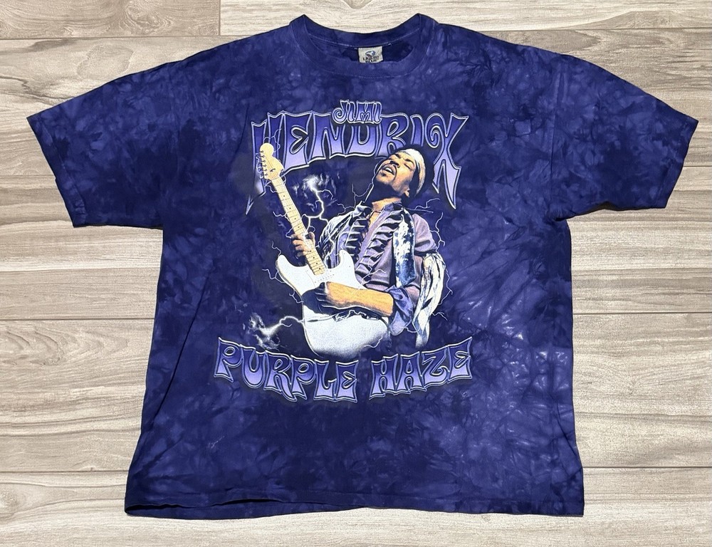 Size XXL – Y2K Liquid Blue Jimi Hendrix Purple Haze T-Shirt