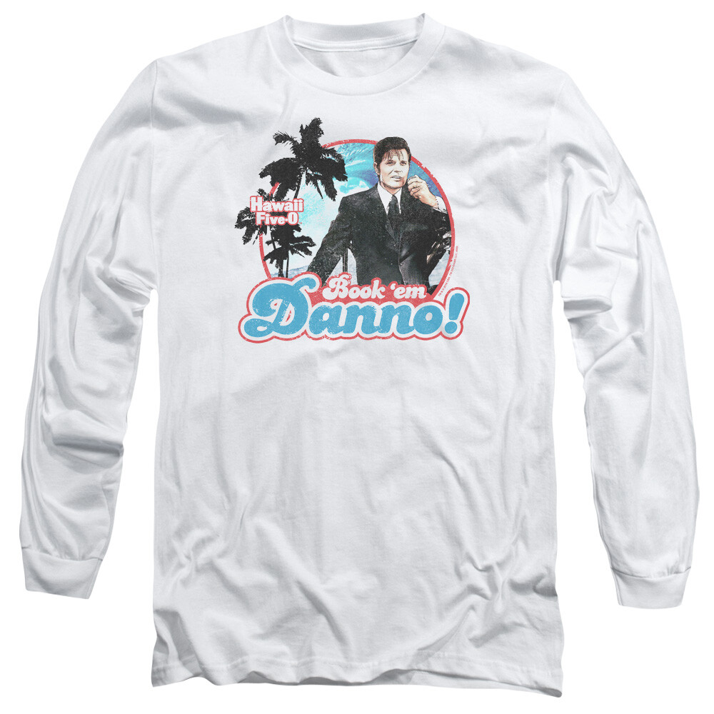 Hawaii 5 0 Long Sleeve T-Shirt Book em Danno White Tee