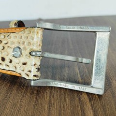 【intage Python】Luxury Python Leather Dress Belt, Made in Italy