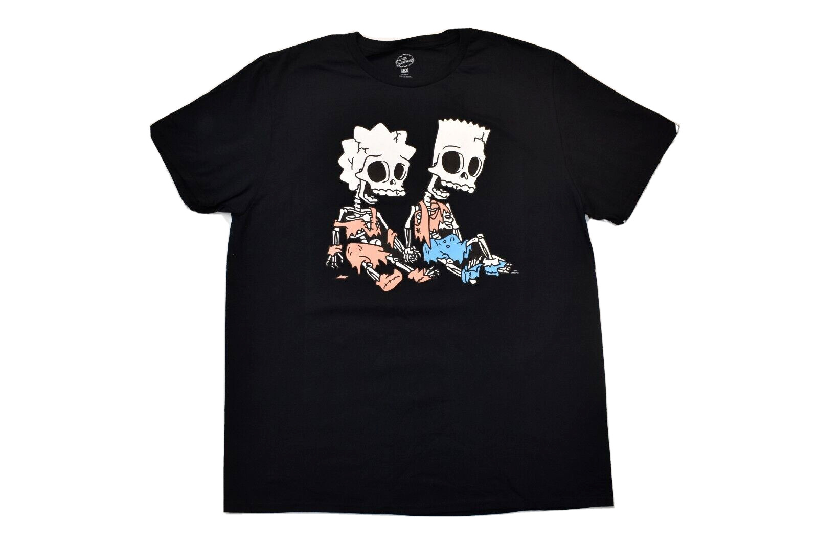 The Simpsons Mens Bart & Lisa Simpson Skeletons Funny Black Shirt New S-XL gallery