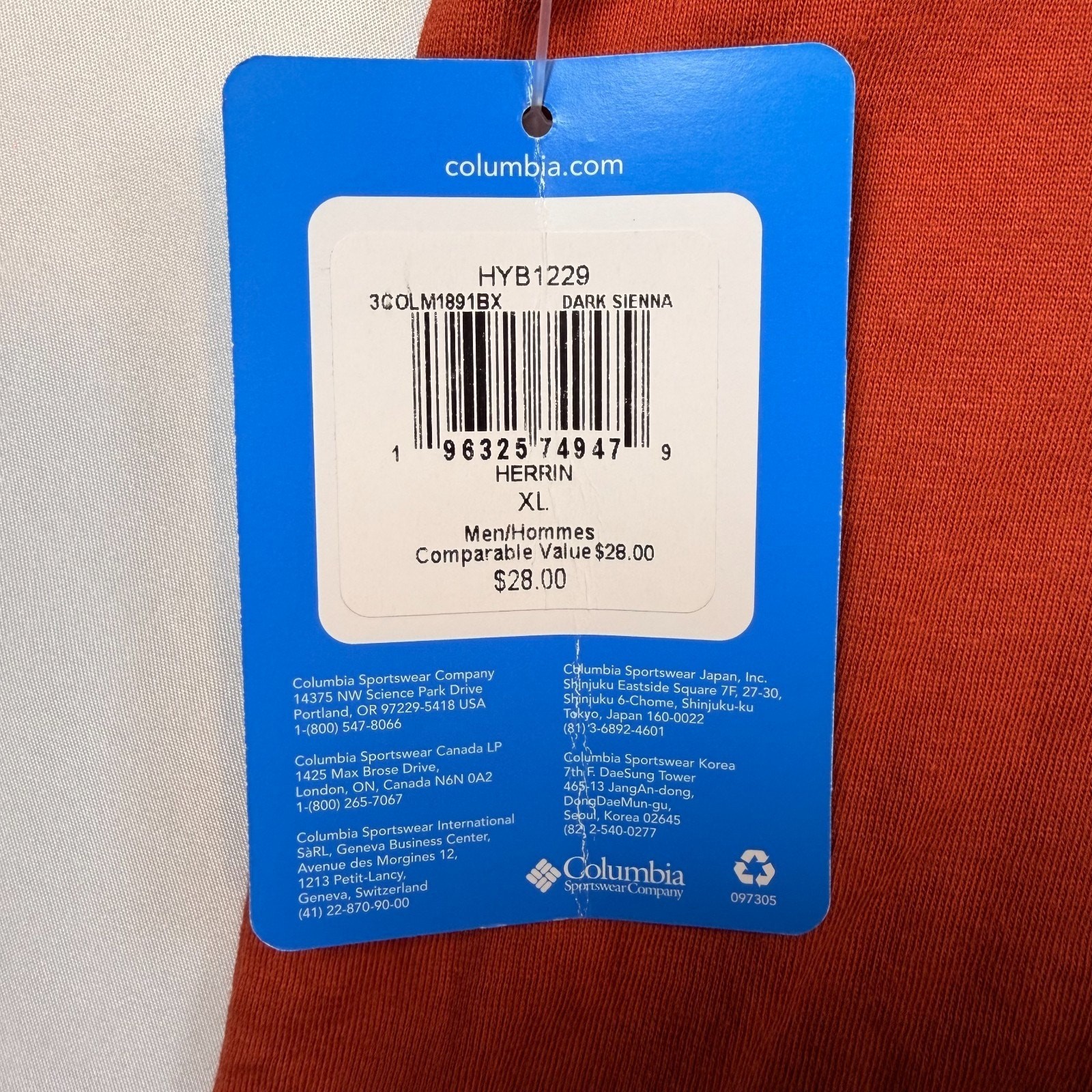 NWT Columbia Mens Burnt Orange Sportswear Logo Short Sleeve T Shirt Size XL gallery