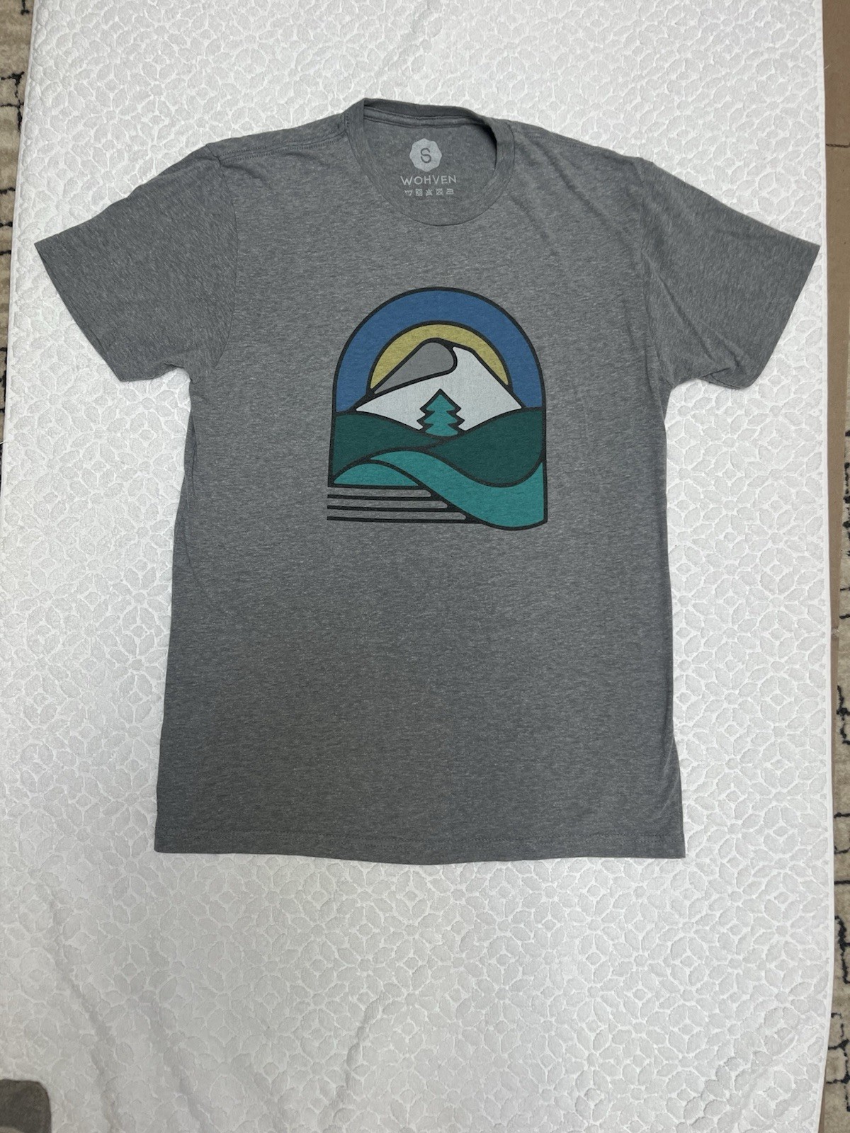 Woven grey T shirt vintage vibes Size small Short Sleeves Men’s gallery