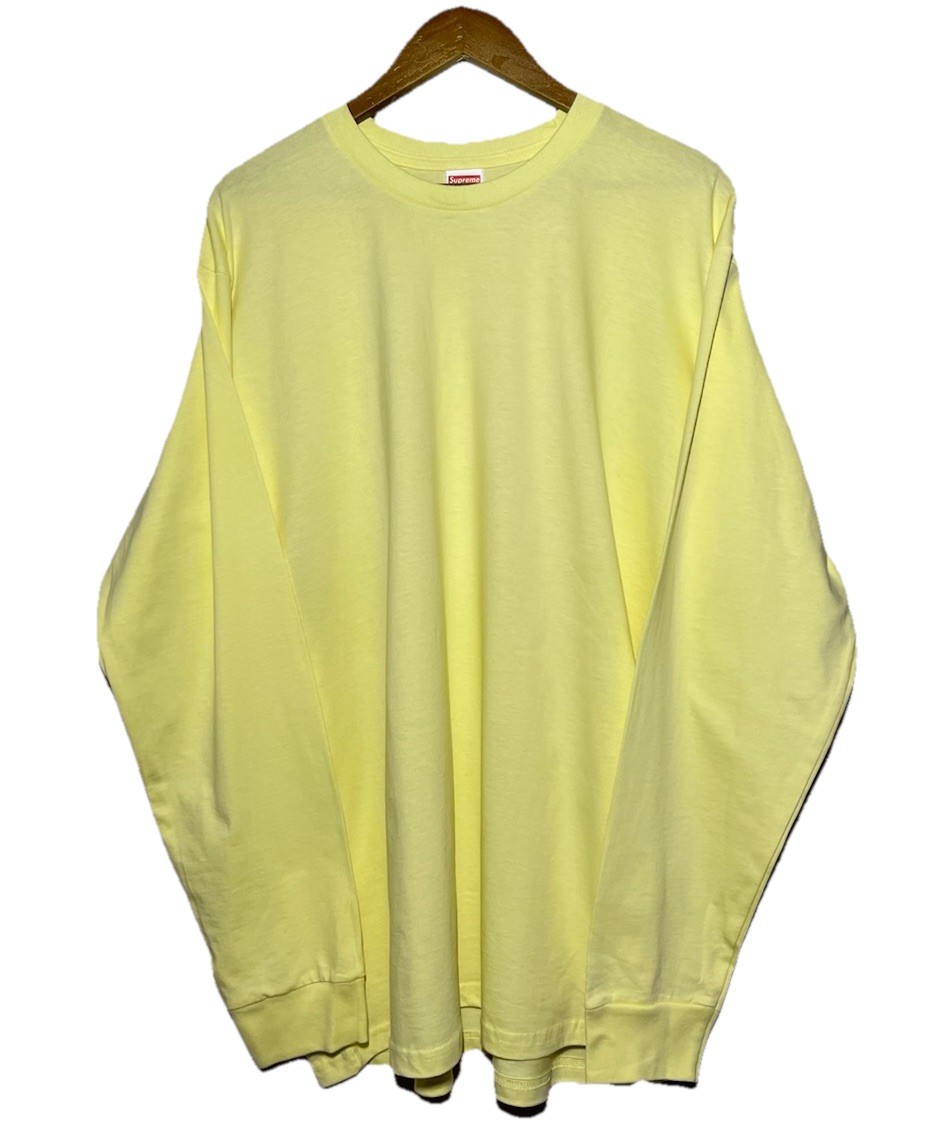 Supreme Pale Yellow Long Sleeve Blank Shirt Size XL NWOT Made In USA