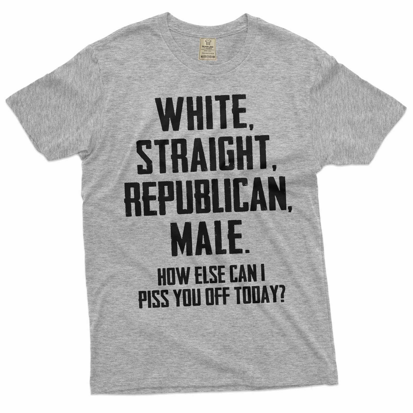 Men's Funny Shirt White Straight Republican Male Shirt Funny USA Patriotic Shirt gallery
