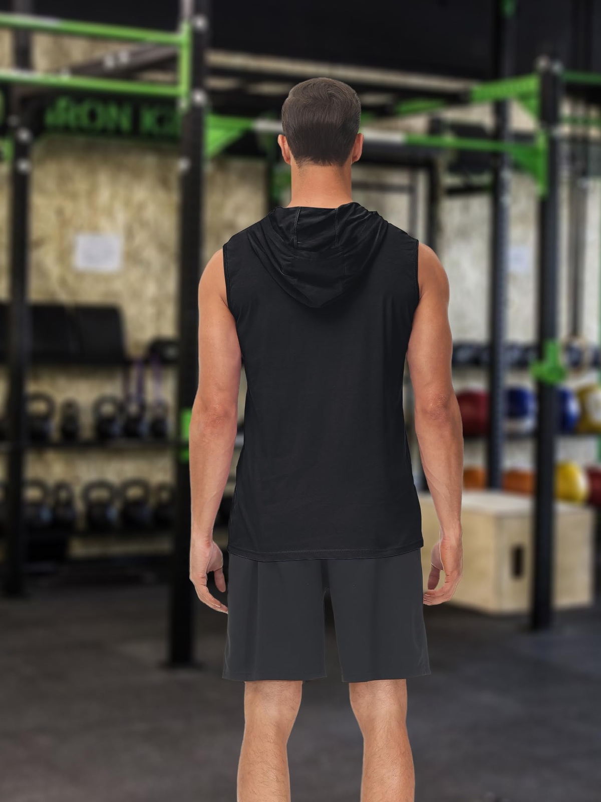 Men's Hoodie Sleeveless Muscle Shirts Gym Workout Casual Running Sport Summer T gallery