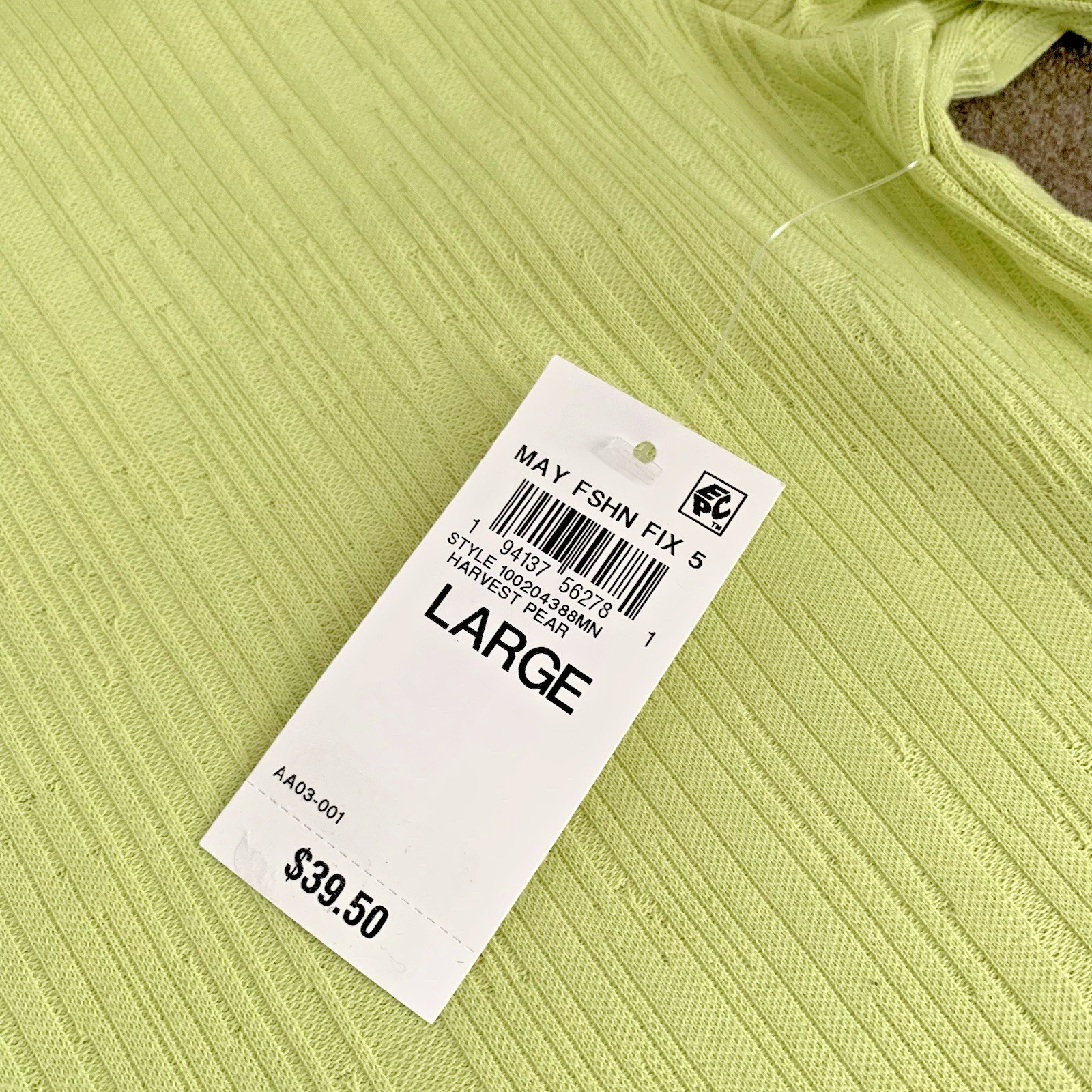 Mode of One Men's Large T-Shirt Short-Sleeve Relaxed-Fit Crinkle Lime Green gallery