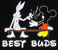 Marijuana T-shirt Best Buds Bugs Mickey Weed 420 Smoke Tee Adult Men Black New