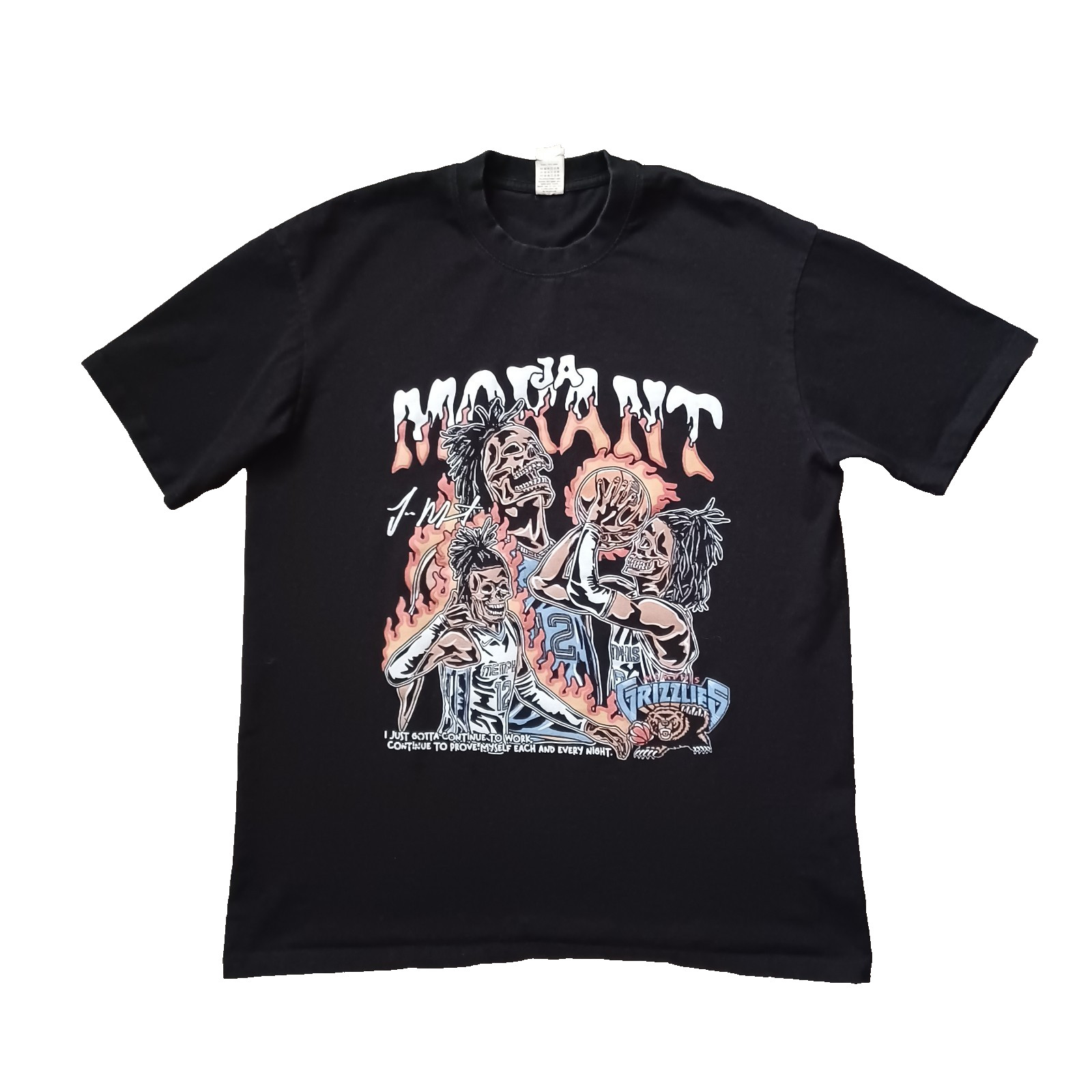 Ja Morant Memphis Grizzlies T Shirt Mens XL Black Skull Graphic Basketball