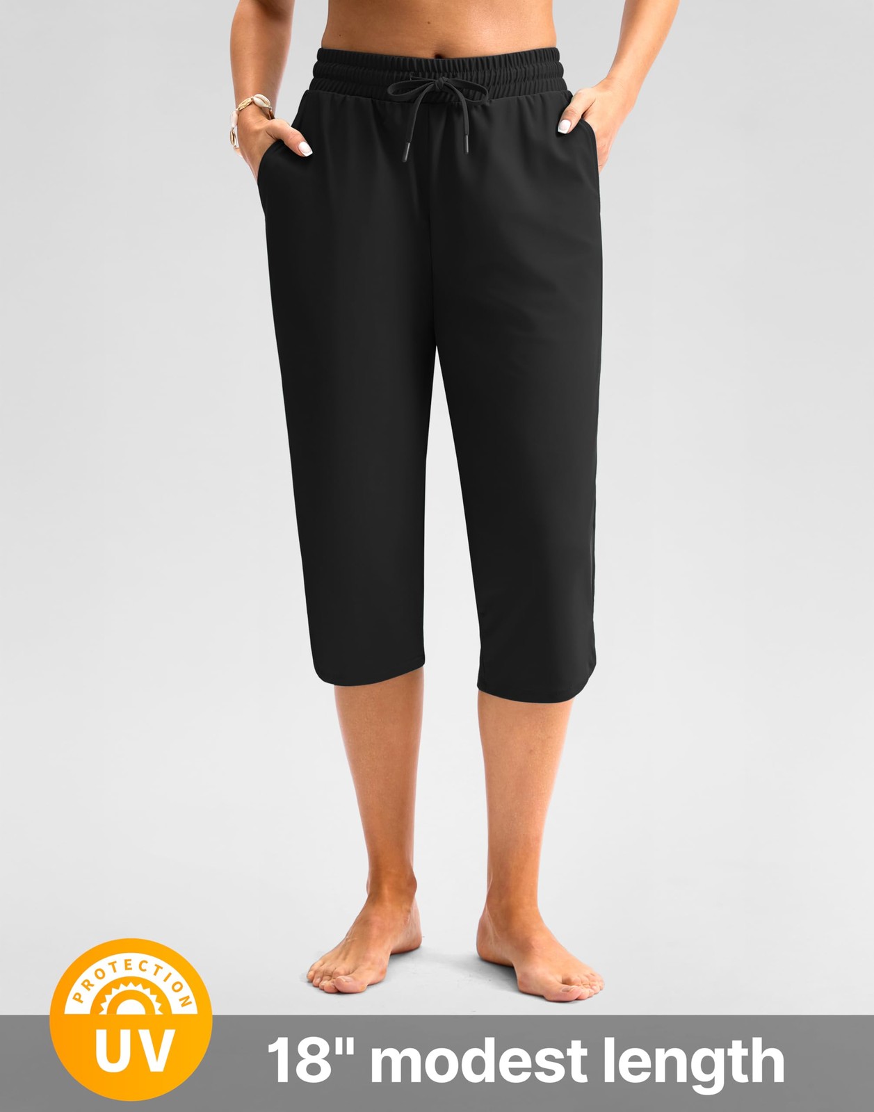 Women's 18" Swim Capris Pants Modest Swimsuits Quick Dry Bathing Suit Bottoms... gallery