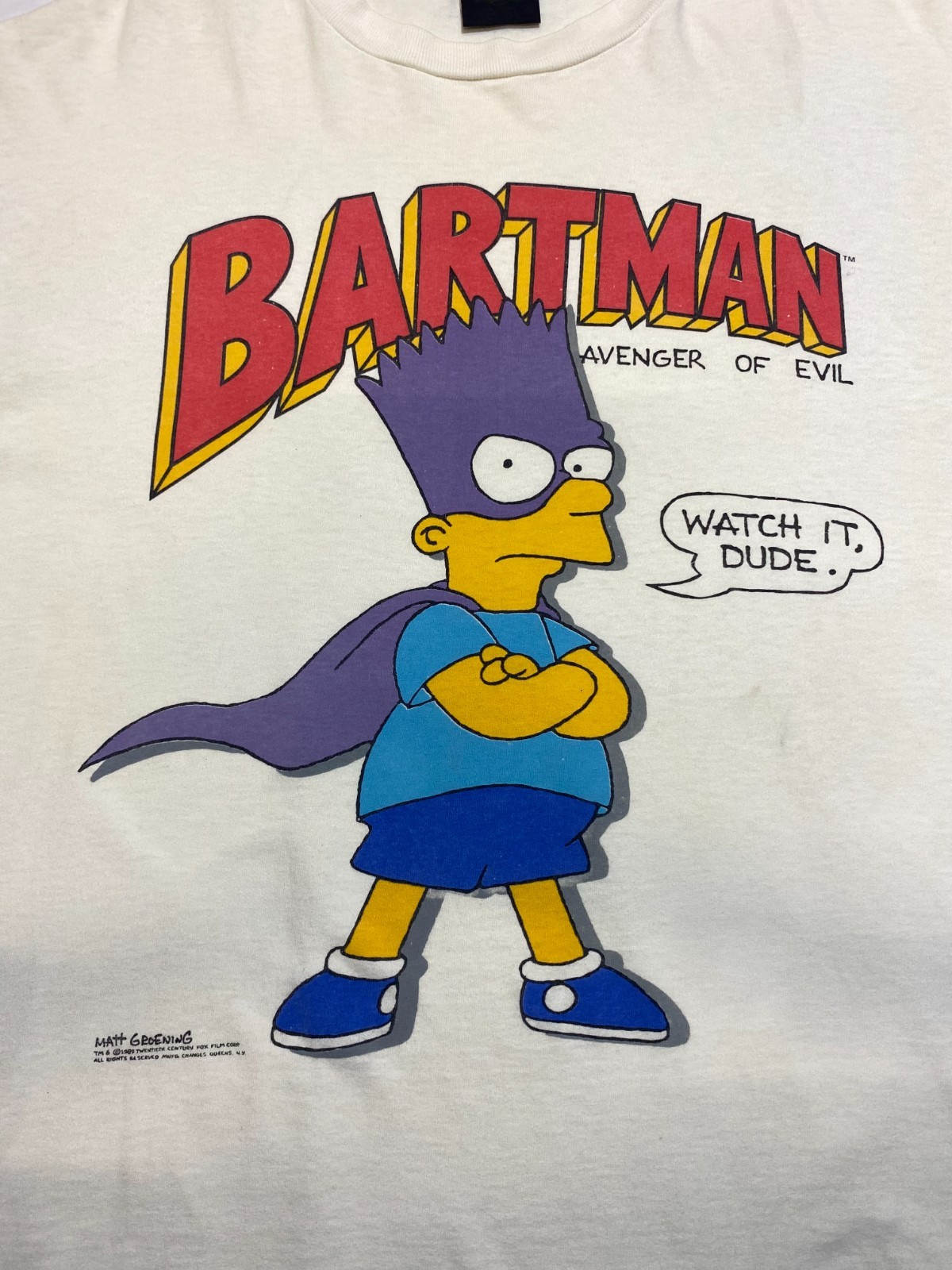 1989 Bartman Avenger of Evil Simpsons Vintage Shirt gallery