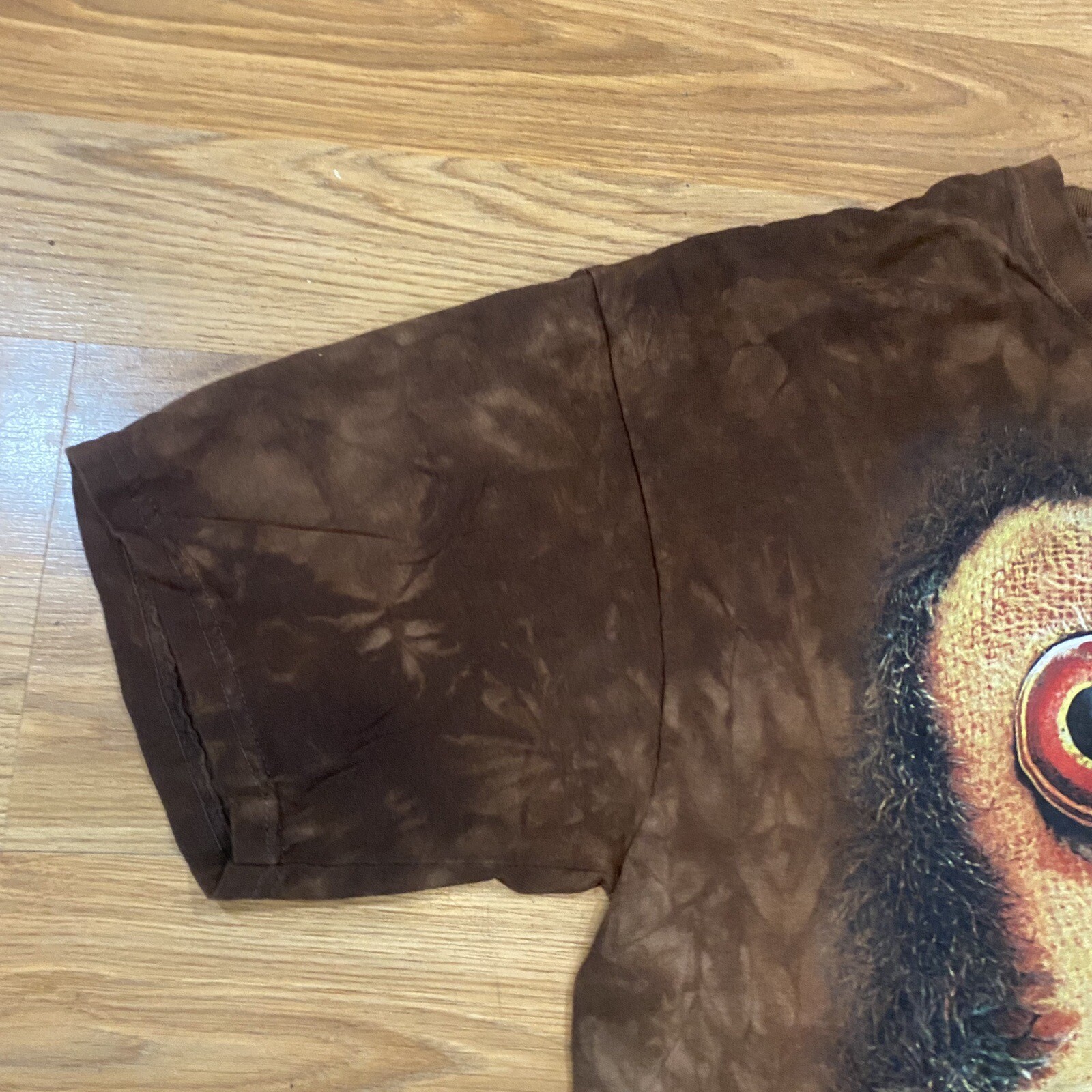 NWOT The Mountain Crazy Cymbal Monkey T Shirt Adult Size XL Tie Dye Brown gallery