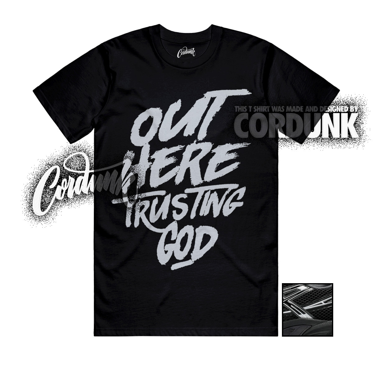 Gel-1130 Black Pure Metallic Silver T Shirt Match TG