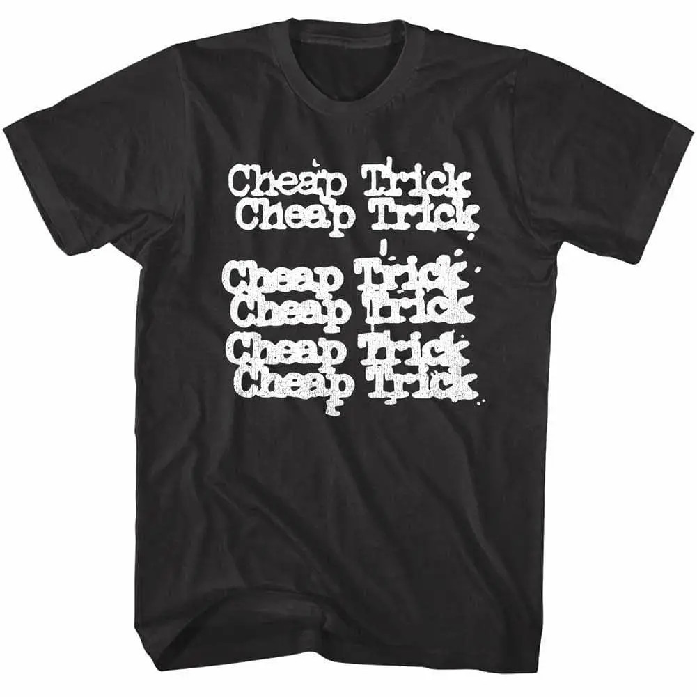 Cheap Trick Logo Repeated Rock Band Men's T Shirt Album Tour Music Merch Black gallery