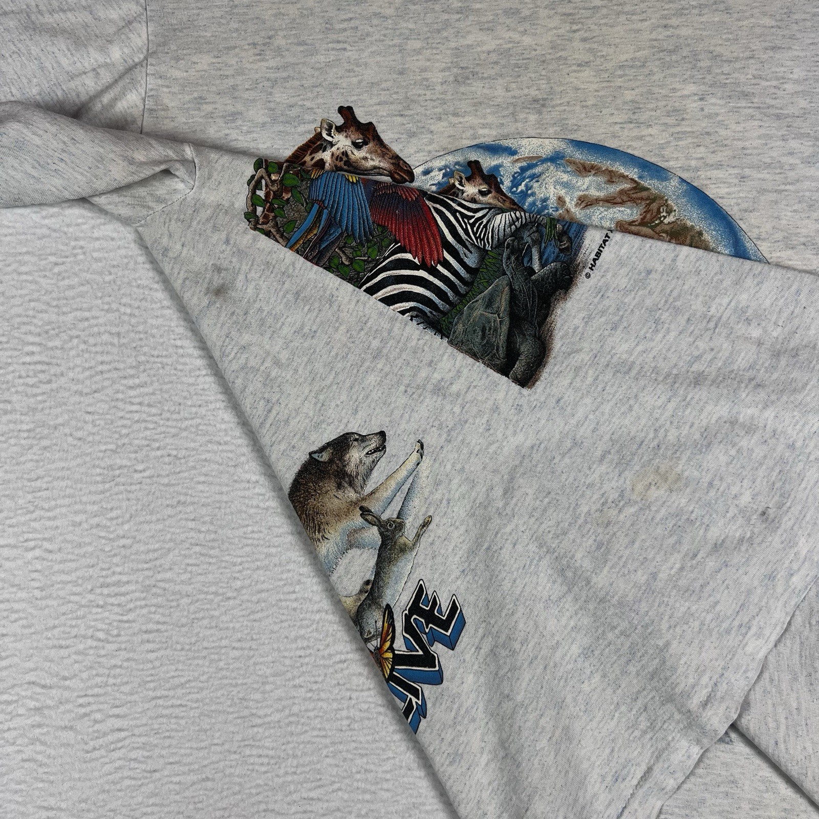 Vintage 1992 Habitat Double Sided Animal Shirt Mens XL Single Stitch Nature 90s gallery