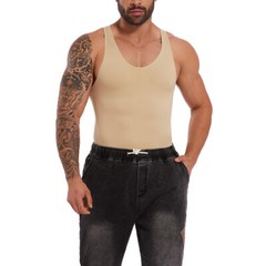 Fajas Colombianas Para Hombre Men Compression Full Body Shaper Workout Bodysuit