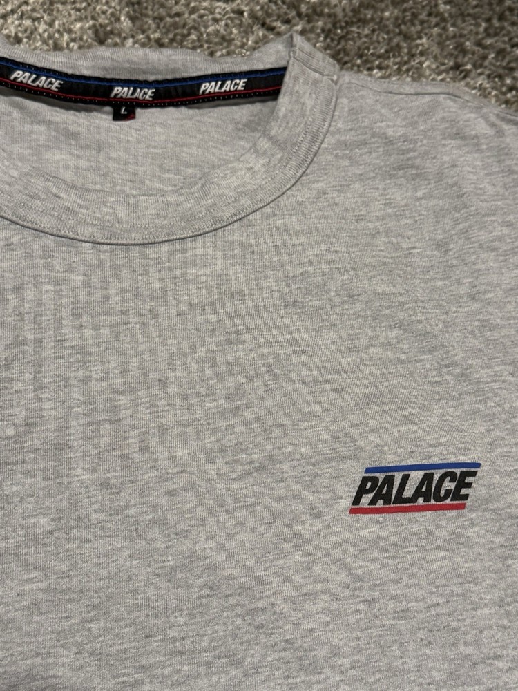 Palace Skateboards Basically A T-Shirt Mens L Grey Marl Logo Short Sleeve Top
