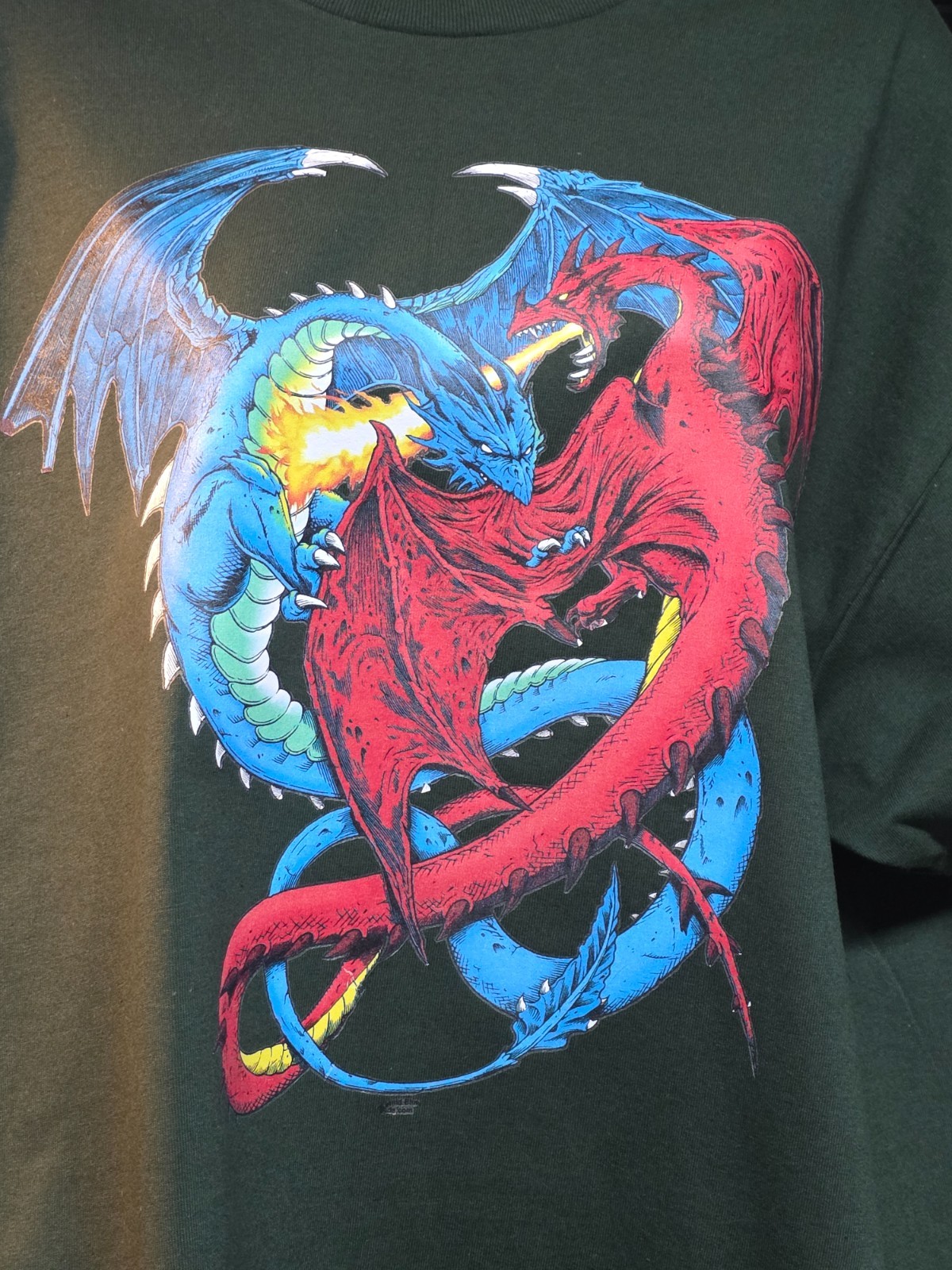 Fantasy Dragons X-Large Forest Green T-Shirt gallery