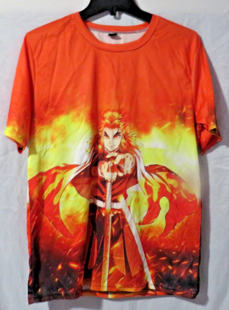 Kyojuro Rengoku T-Shirt Kimetsu no Yaiba Anime Demon Slayer 2-Sided Orange shirt