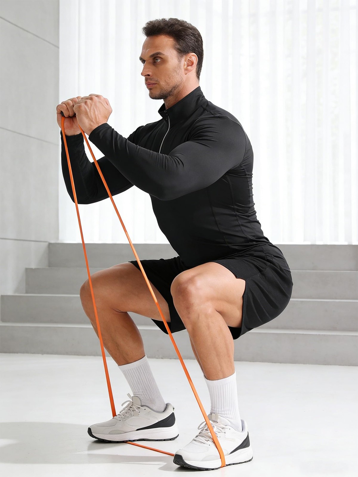 Men's Compression Shirts 1/4 Zip Pullover Long Sleeved Running Shirts 3 Pack,... gallery