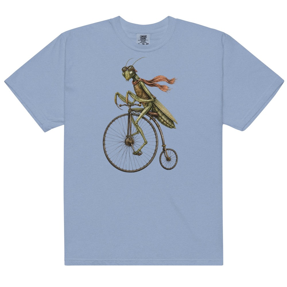 Penny Farthing Praying Mantis T-Shirt Comfort Colors Premium Cotton Tee S-4XL