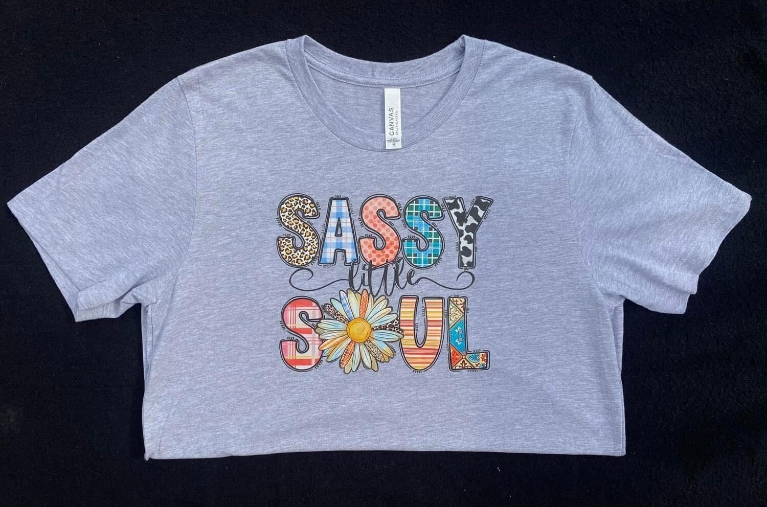 Bella Canvas “Sassy Little Soul” Size Medium Color Gray, Pink, Blue, etc gallery