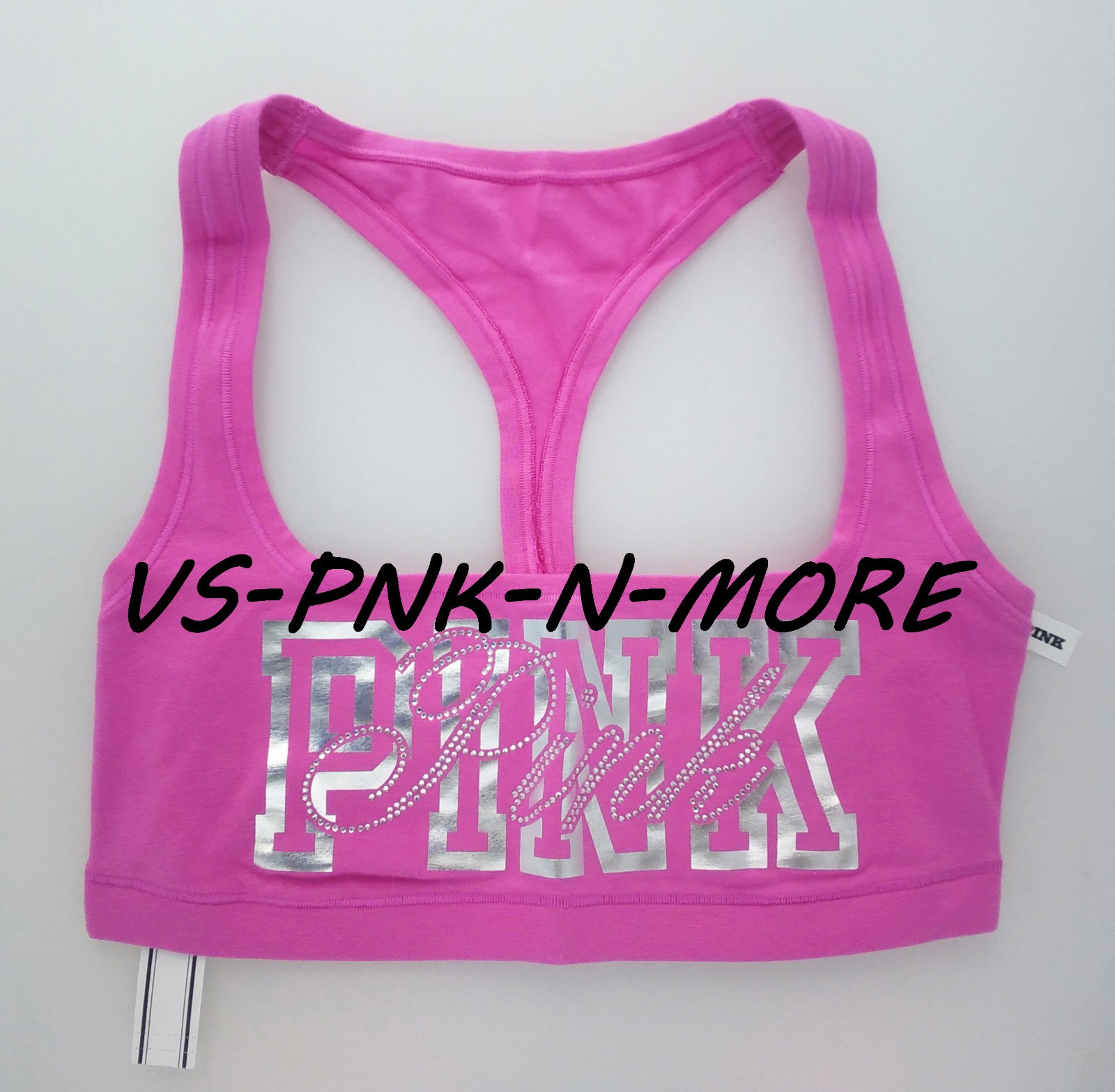 Victoria’s Secret VS PINK Bling Rhinestone Dorm Bralette Bra Fashion Show  M & L