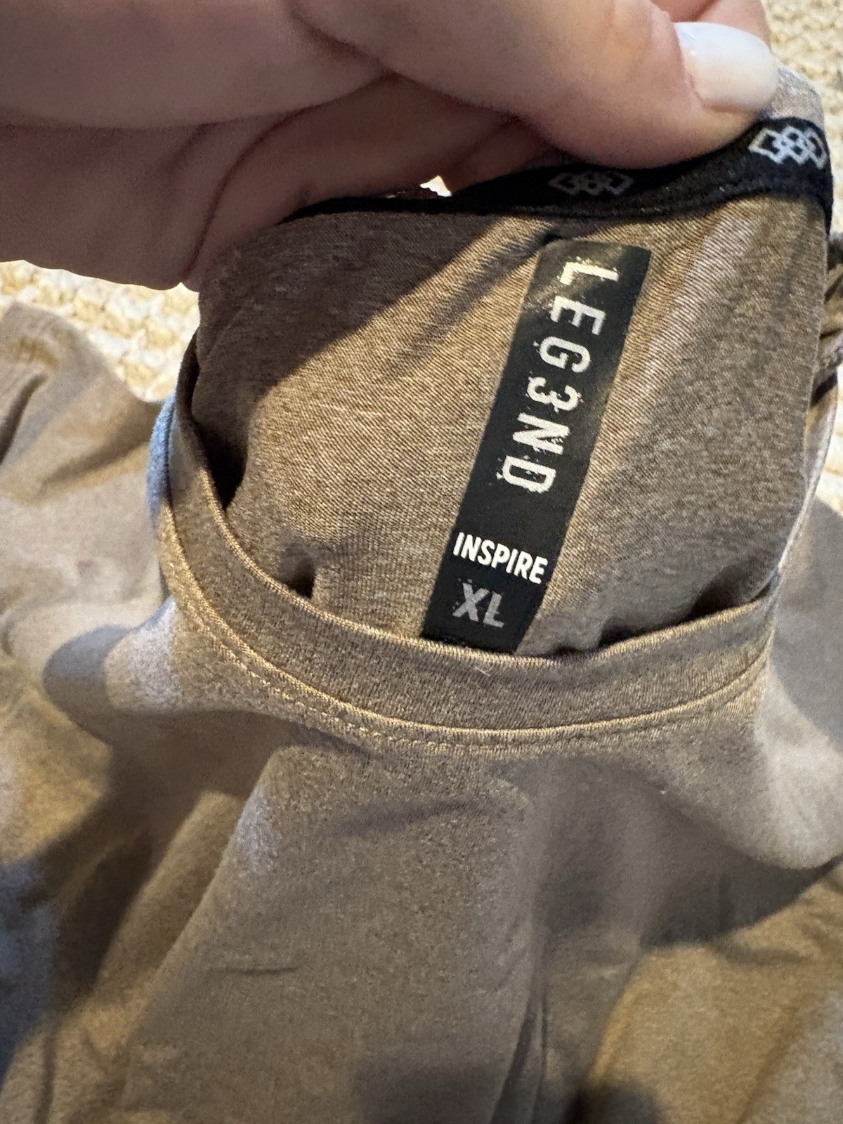 Kenneth Cole Brown Logo Knit T-Shirt, Organic Cotton Crew Neck, XL gallery
