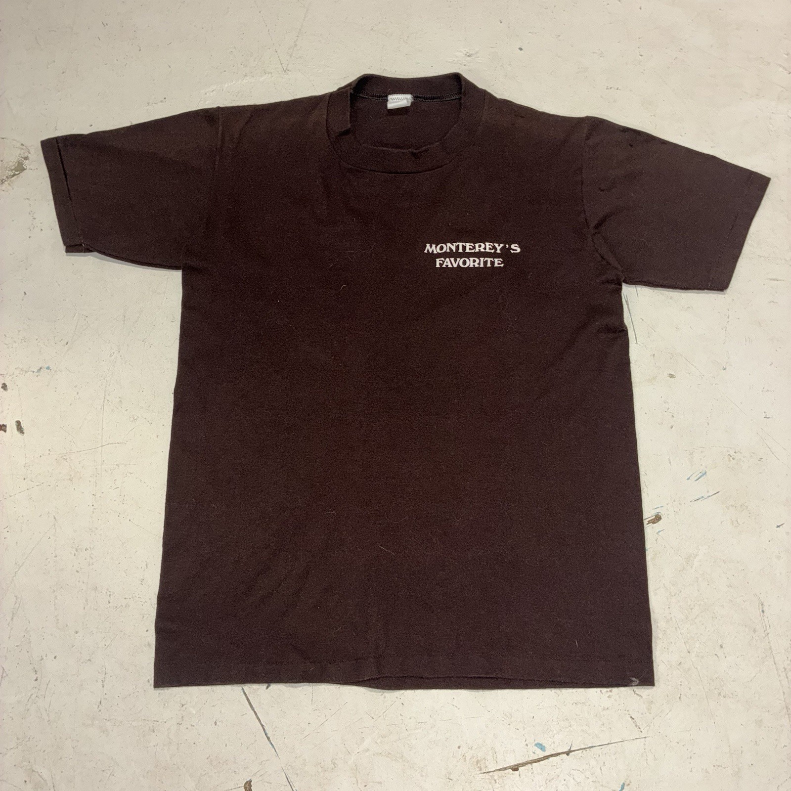 Vintage 1980s Gianni’s Pizza Monterey California Restaurant T Shirt Sz M Brown