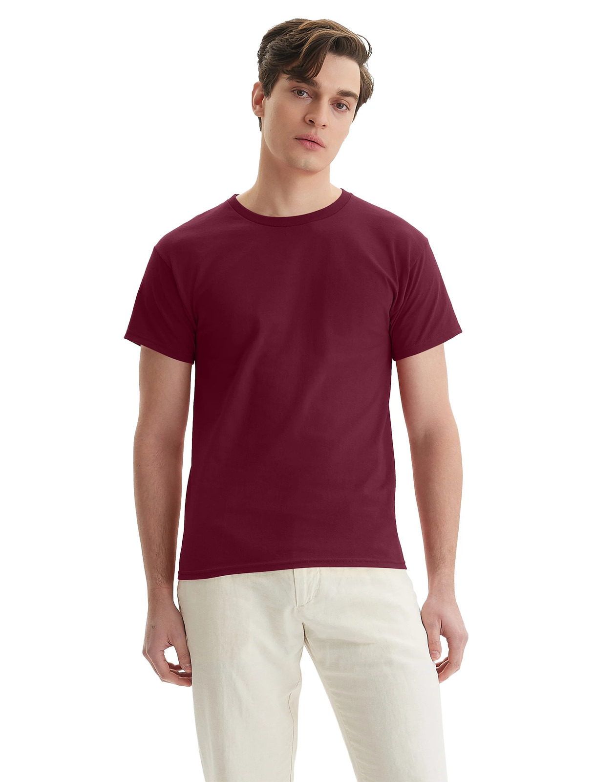 Hanes Men Crew neck T-Shirt 4-Pack ComfortSoft 100% Cotton Heavyweight Tee Plain gallery