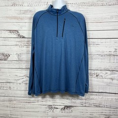 L.L.Bean Tee Men’s XXXL Blue Quick Dry Wicking 1/4 Zip Hiking Long Sleeve