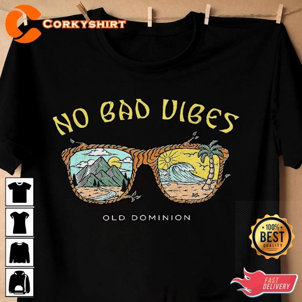 Old Dominion No Bad Vibes 2023 Tour Black Shirt All size S-5XL HL766