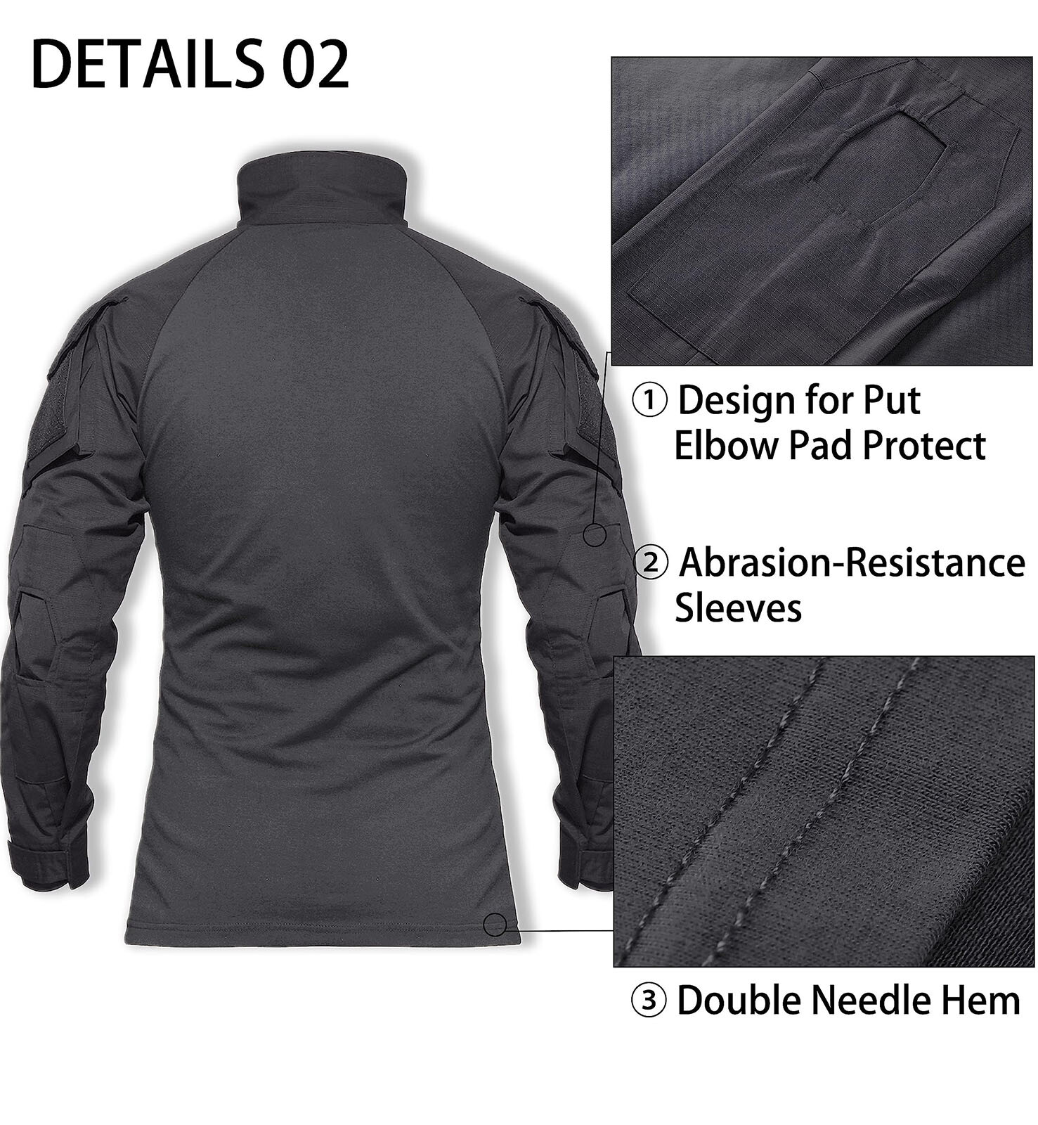 Men's Tactical Army Military Training Rip-Stop Long Sleeve Casual Work T-Shirt gallery