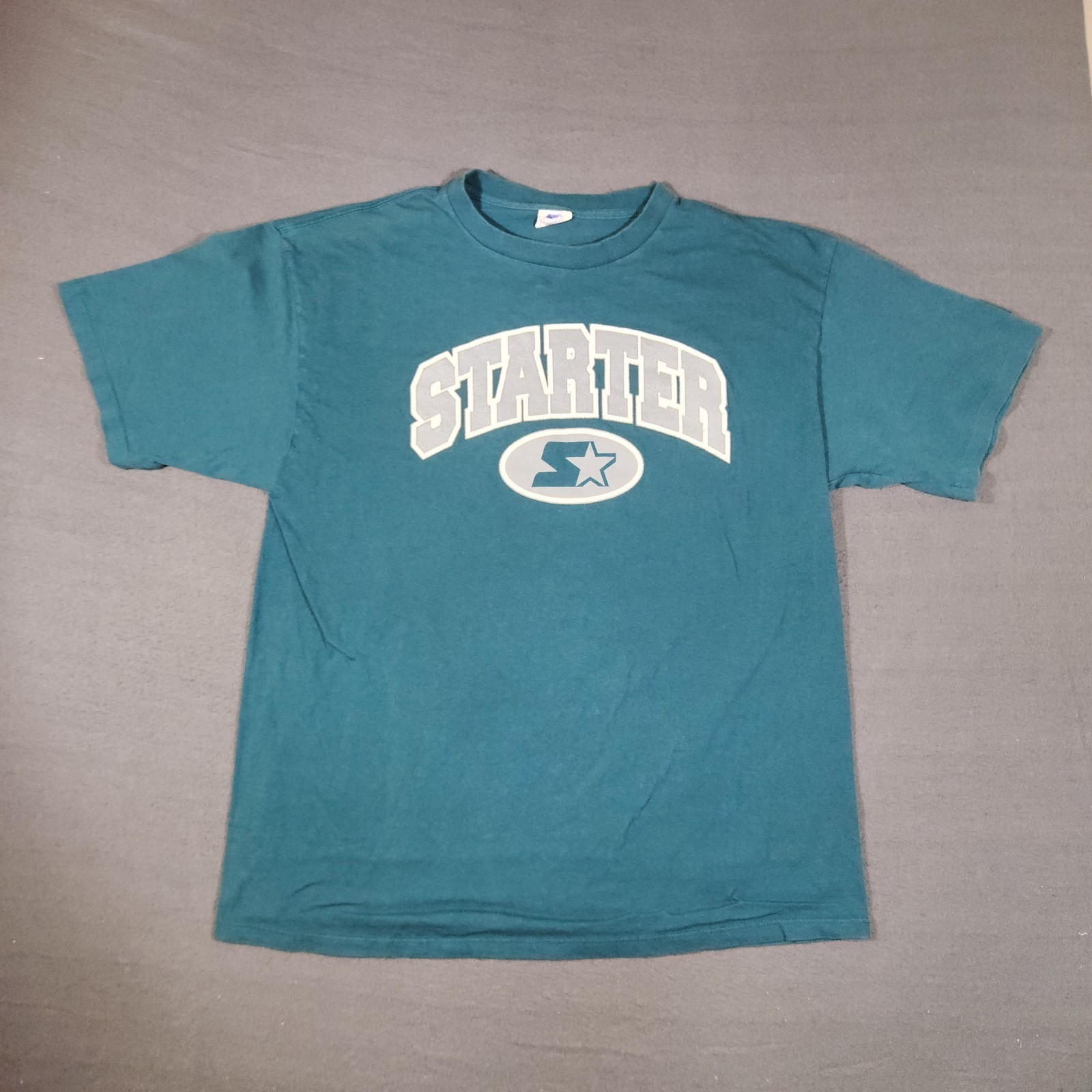 Vintage 90s Starter Logo T-Shirt Mens Size Xl Green Single-Stitch
