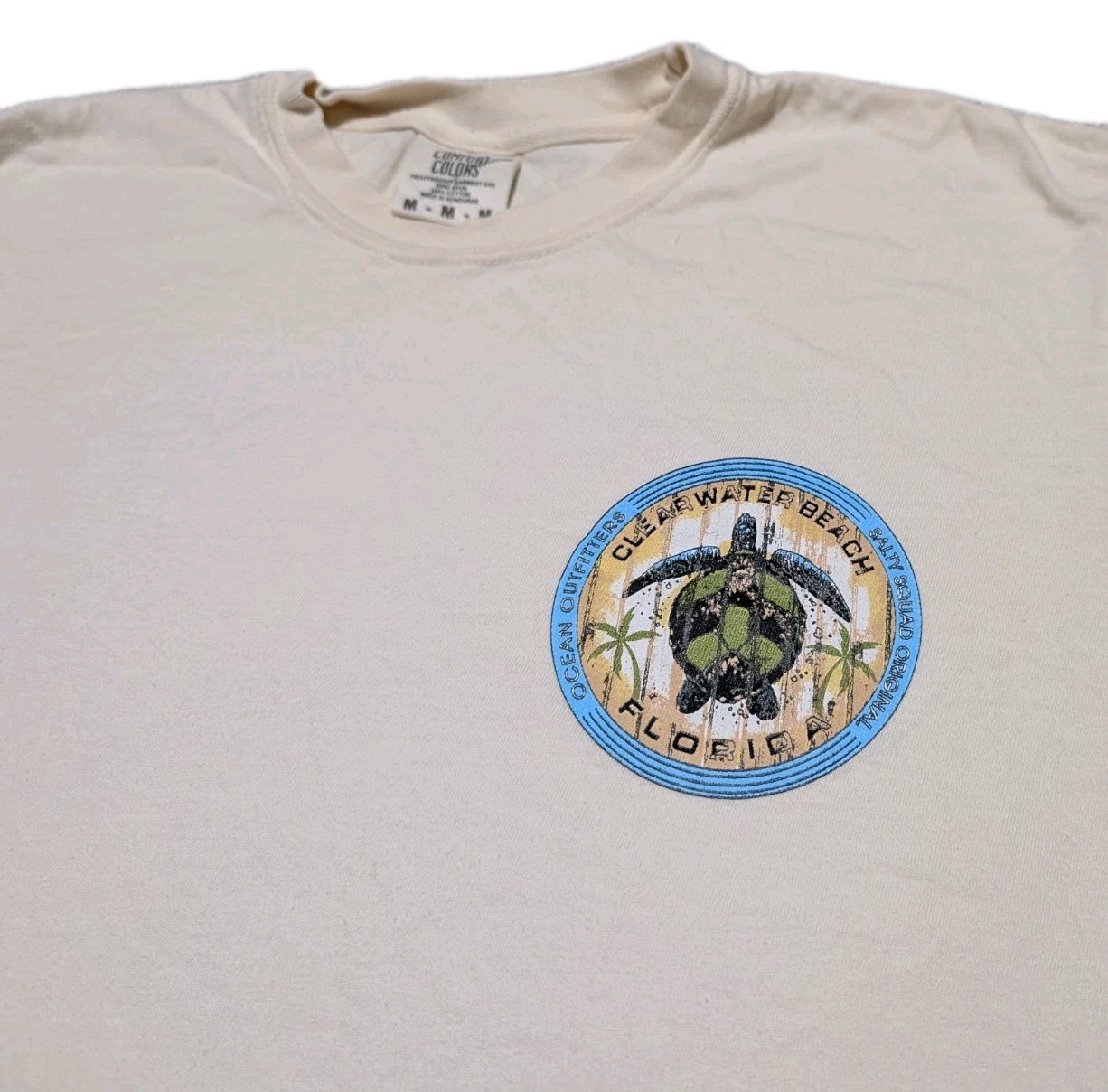 Comfort Colors T-Shirt Mens M Cream Clearwater Beach Florida Sea Turtle Graphic gallery