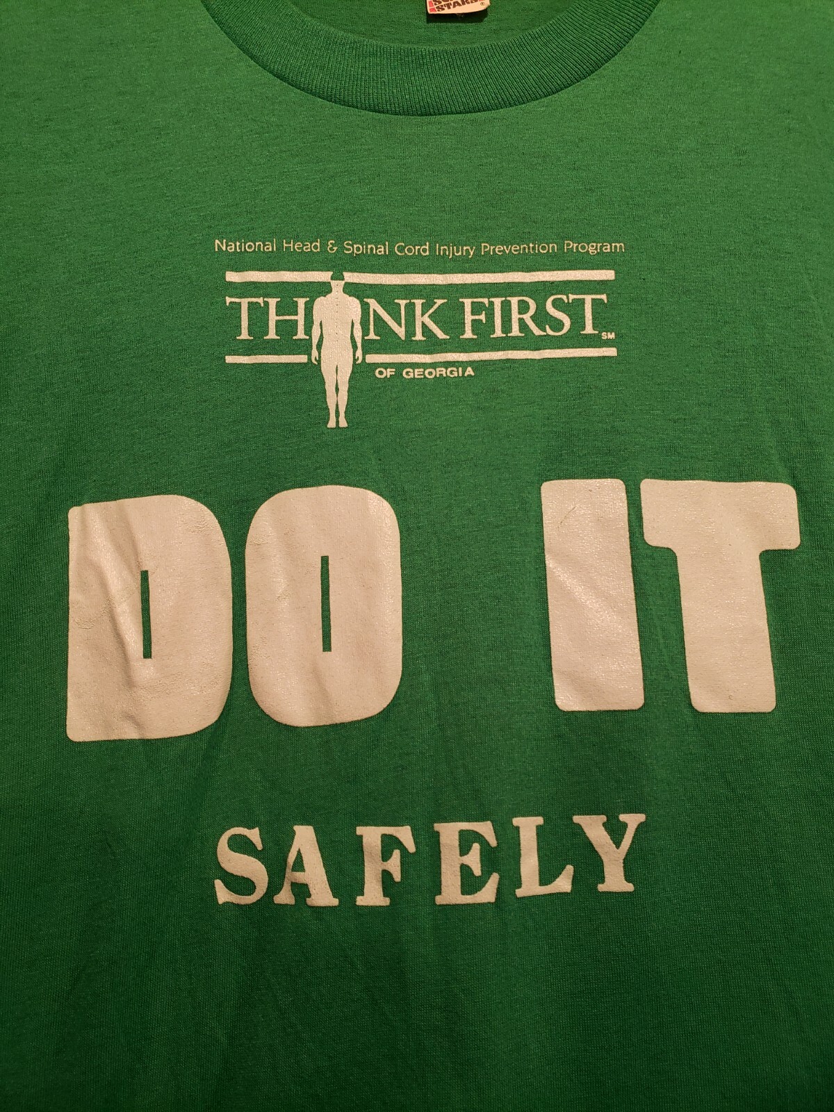 Vintage 80's/90's DO IT SAFELY Head & Spine GA Single Stitch Graphic T-Shirt L gallery