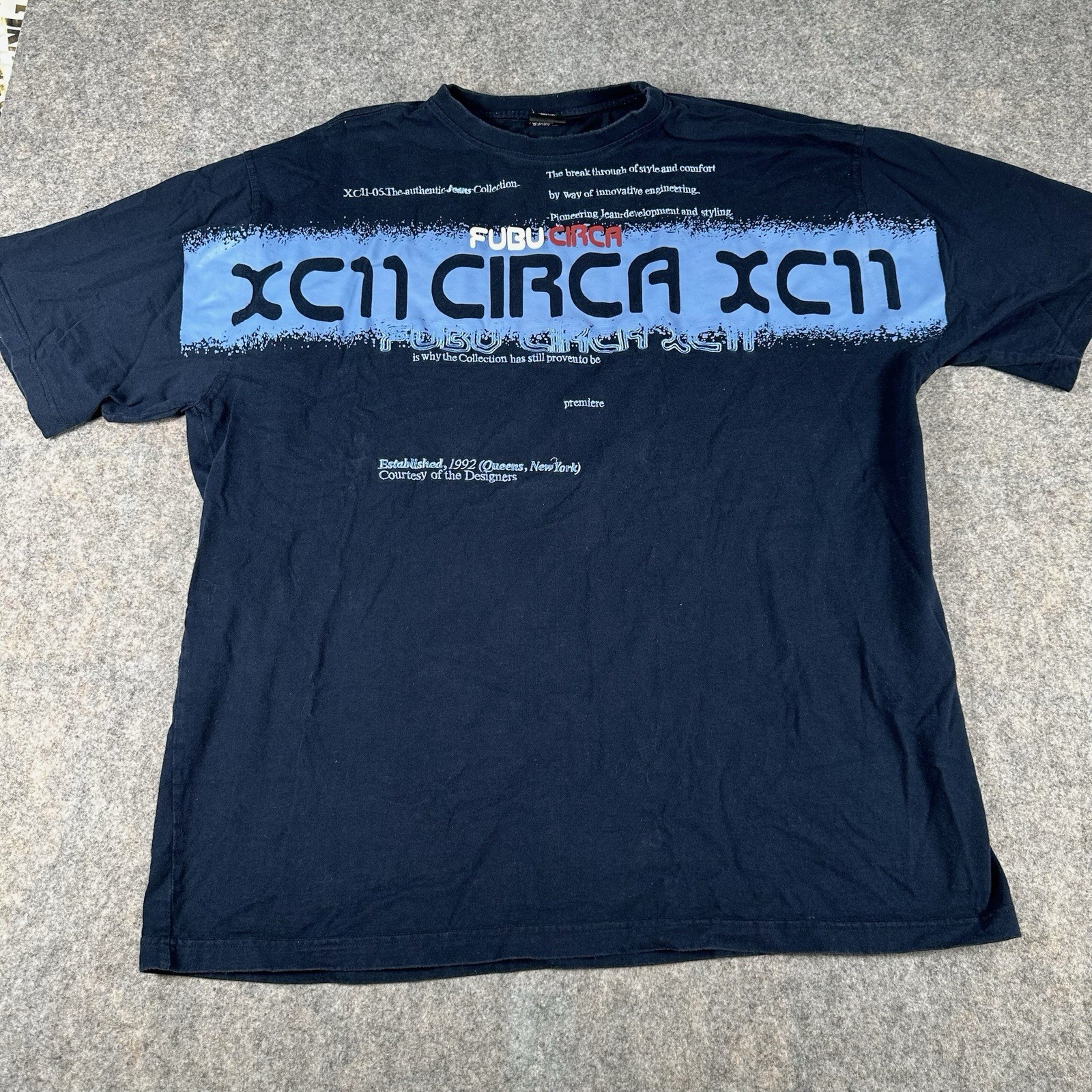 VINTAGE FUBU Graphic T Shirt Mens XXXL Navy Blue 90s Streetwear Hip Hop Rap Y2K gallery