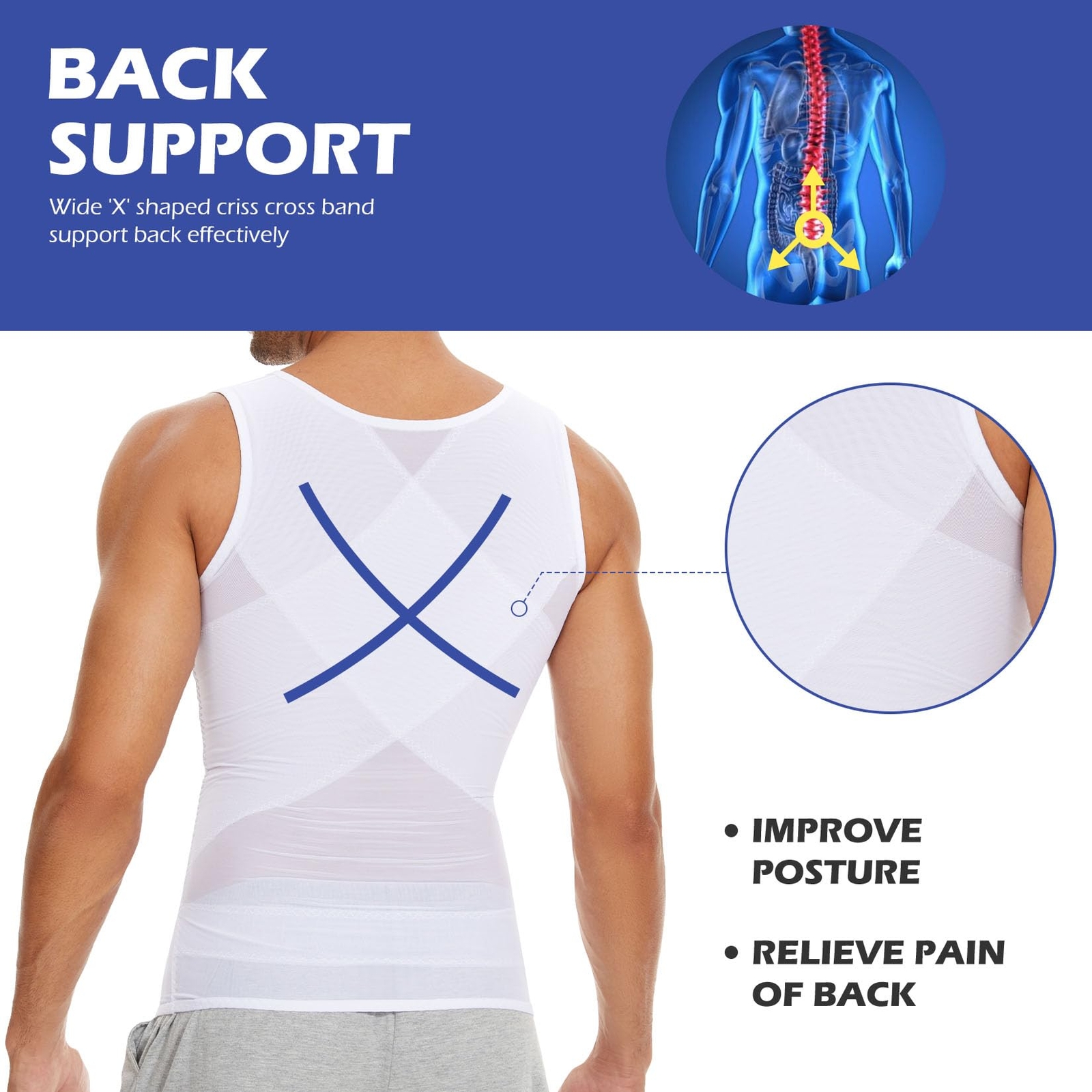 Men Compression Shirts Body shaper Tummy Control Underwear Slimming Girdle US gallery