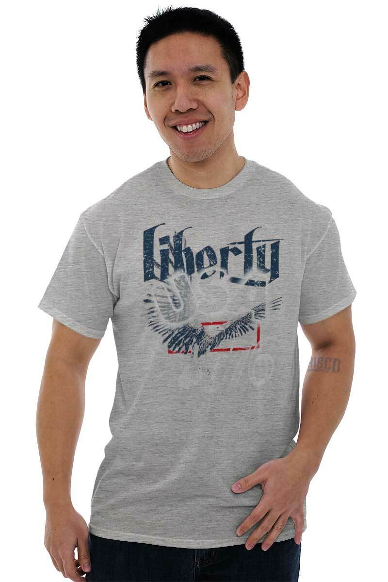 Vintage Distressed Liberty USA Bald Eagle Womens or Mens Crewneck T Shirt Tee gallery