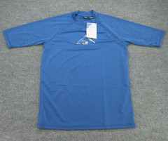 Kanu Surf Rash Guard Mens Medium Blue Mock Neck Short Sleeve Tee Adult M NEW