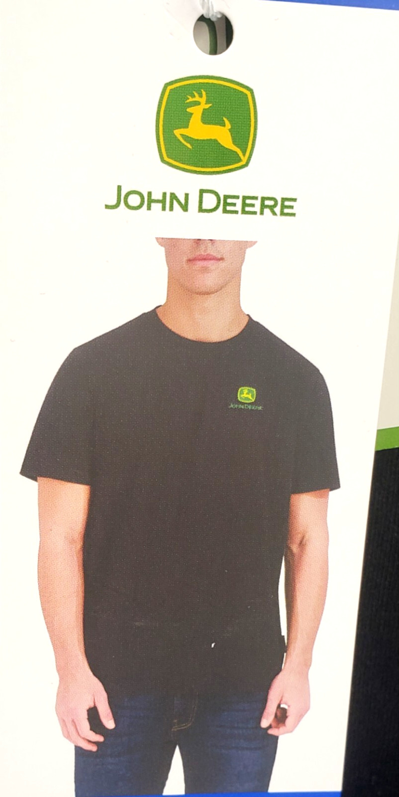 JOHN DEERE MEN'S EMBROIDERED VINTAGE LOGO T-SHIRT BLACK CREW NECK GREEN LOGO NWT gallery