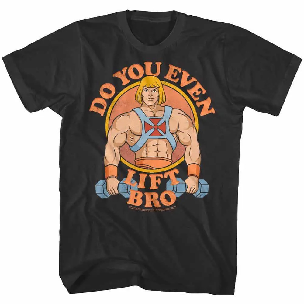 Masters of the Universe He-Man Gym Do You Even Lift Bro Mens T Shirt Prince Adam gallery