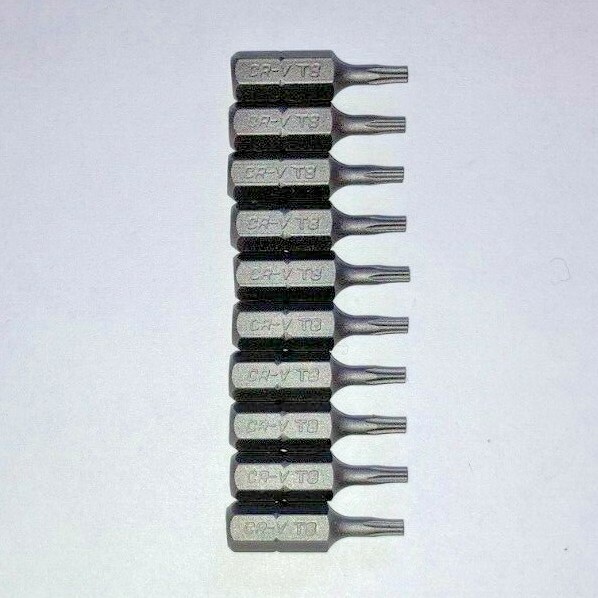Torx TS8 five point security Screwdriver Drill Insert Bit 10 Pack with hole T8