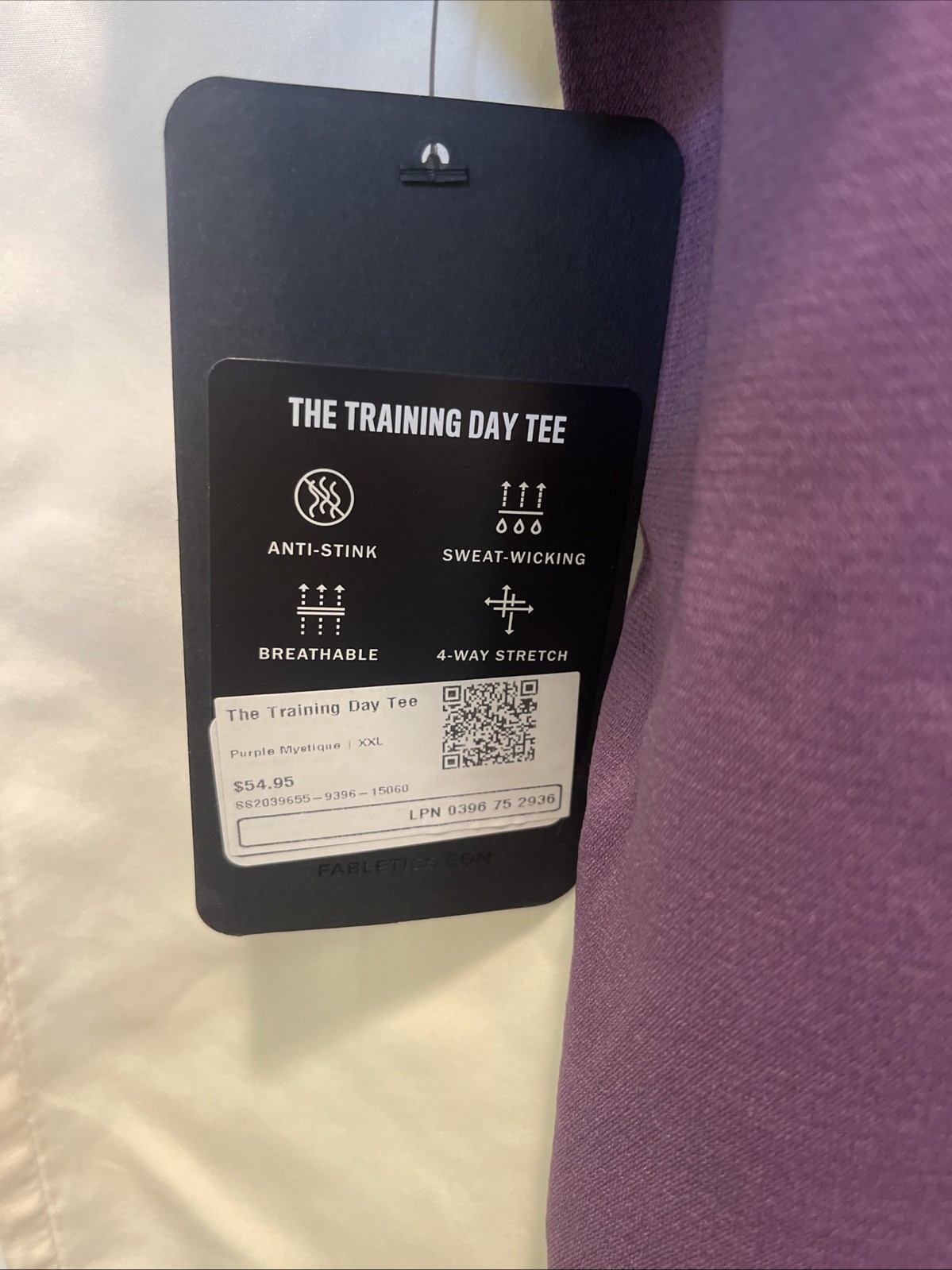 Fabletics Training Day Tee Purple Mystique XXL- NWT- Athletic Wear- Work Out gallery