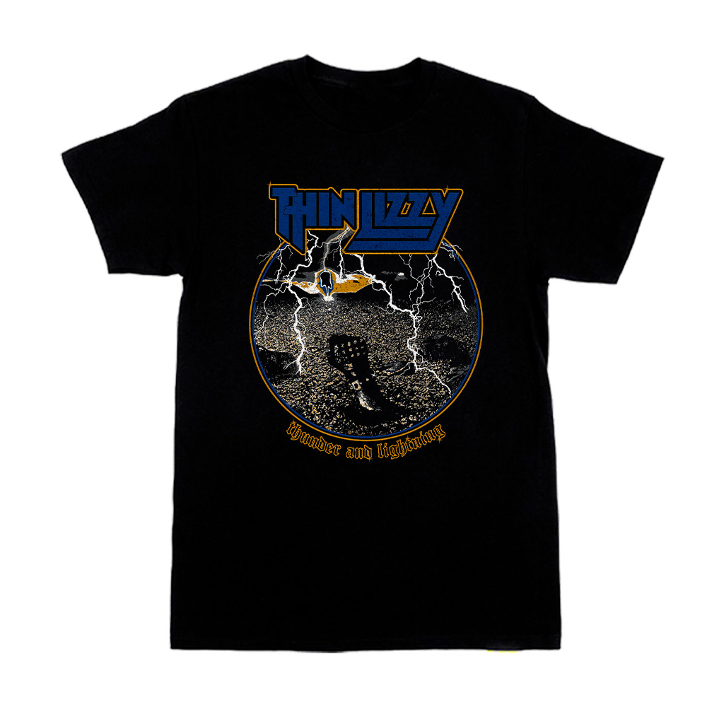 Thin Lizzy T-shirt Funny Birthday Cotton Black Short Sleeve Unisex All Size
