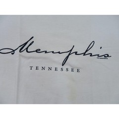 Memphis Tennessee T-Shirt, Script Writing, White Black Sz L 1990s