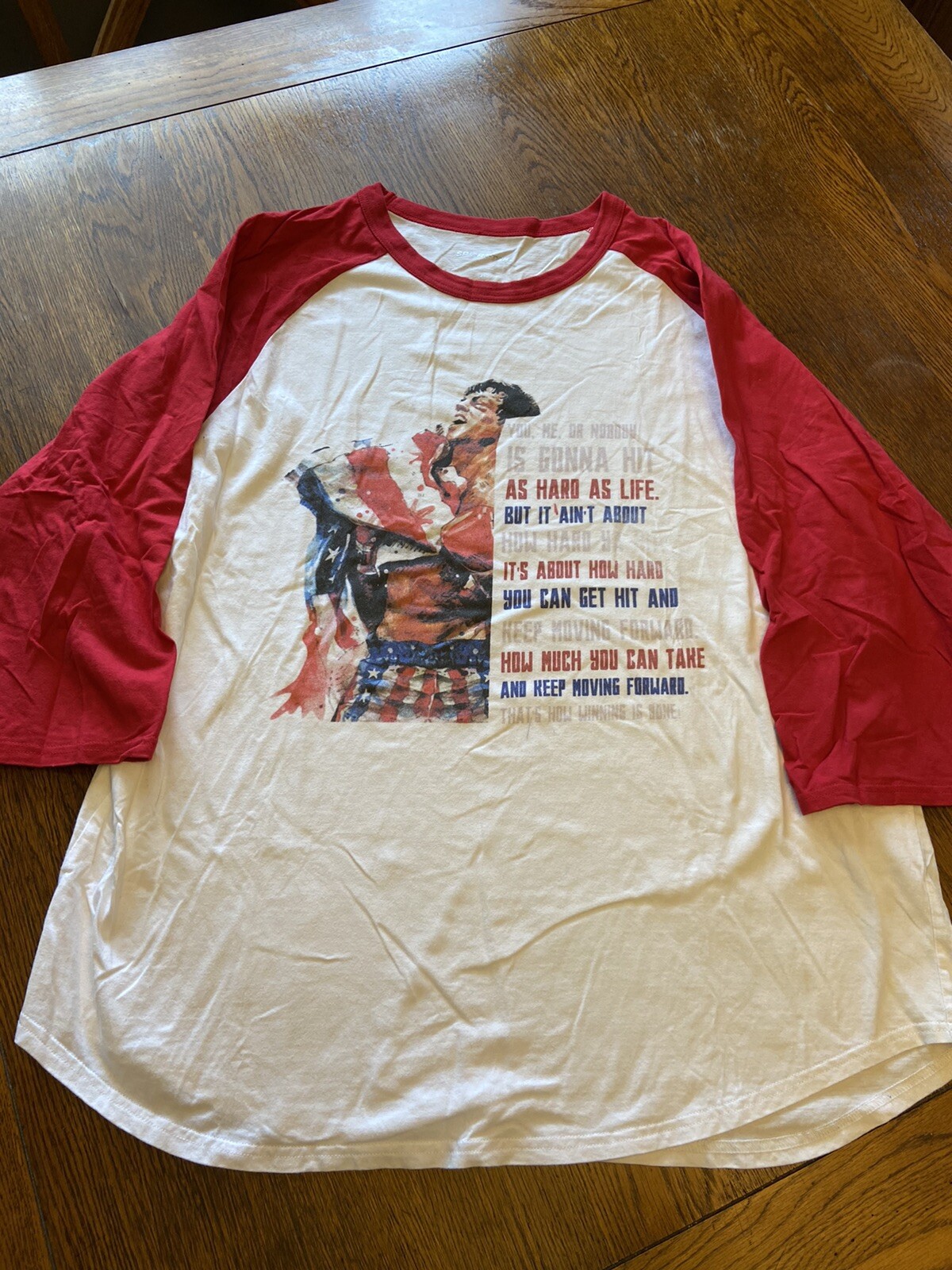 Rocky Sylvester Stallone 3/4 Length Sleeve Graphic Shirt Sz XL