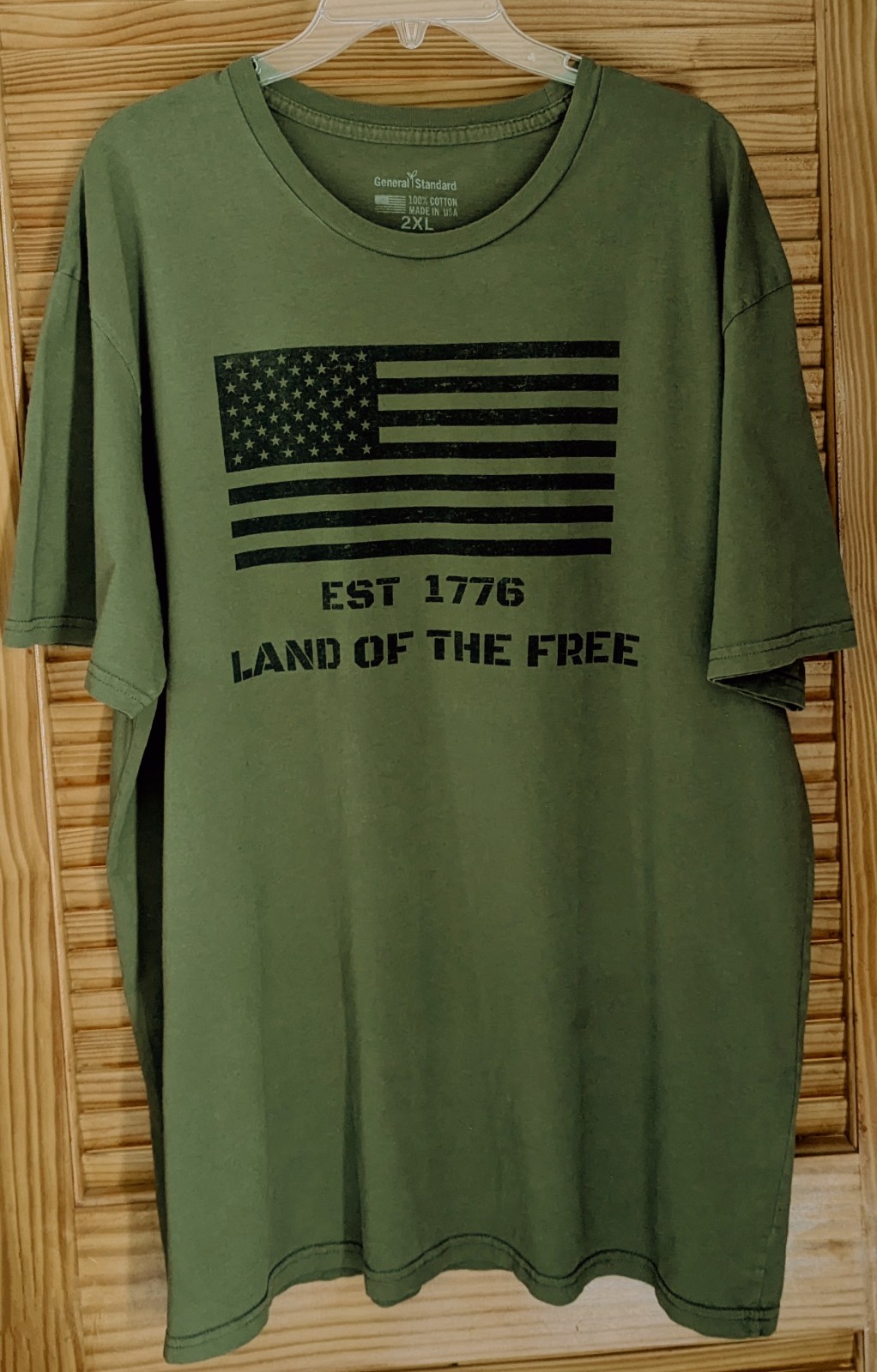 Land Of The Free Est 1776 T Shirt Men's 2XL Army Green General Standard gallery